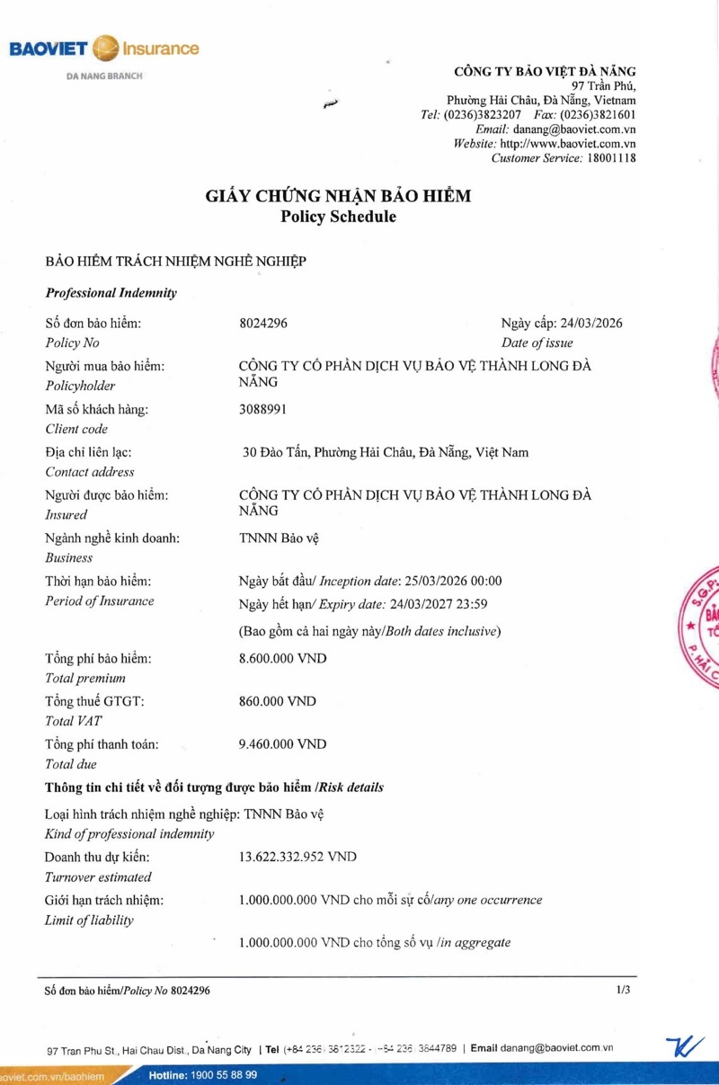 Bảo hiểm cho khách hàng